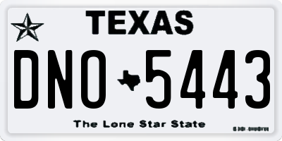 TX license plate DNO5443