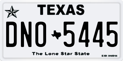 TX license plate DNO5445