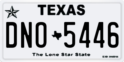 TX license plate DNO5446