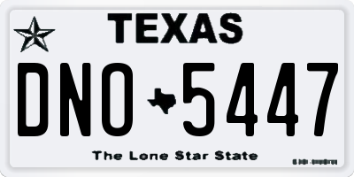TX license plate DNO5447