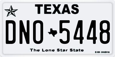 TX license plate DNO5448