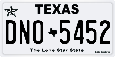 TX license plate DNO5452