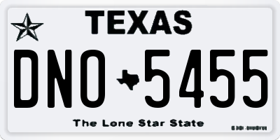 TX license plate DNO5455