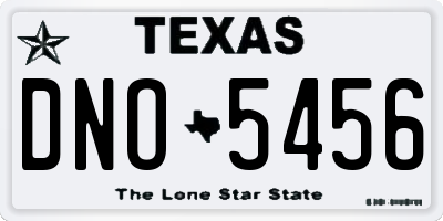 TX license plate DNO5456