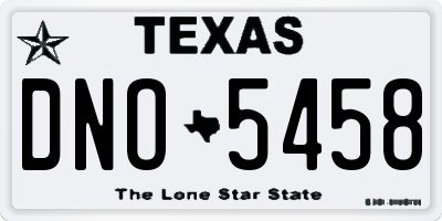 TX license plate DNO5458