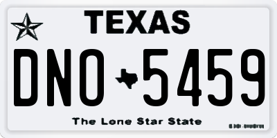 TX license plate DNO5459