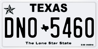 TX license plate DNO5460