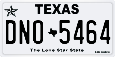 TX license plate DNO5464