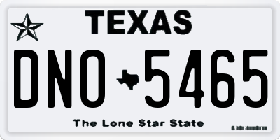 TX license plate DNO5465