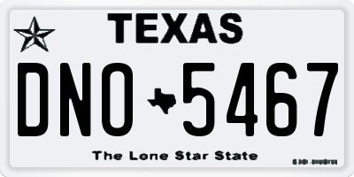 TX license plate DNO5467