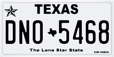 TX license plate DNO5468
