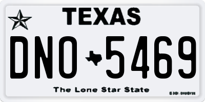 TX license plate DNO5469
