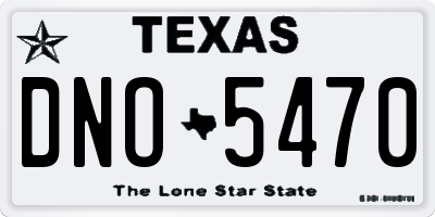 TX license plate DNO5470