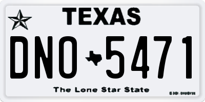 TX license plate DNO5471