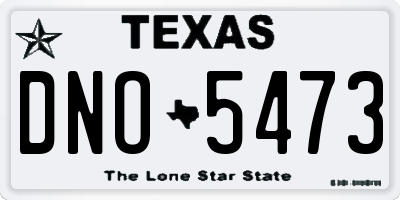 TX license plate DNO5473