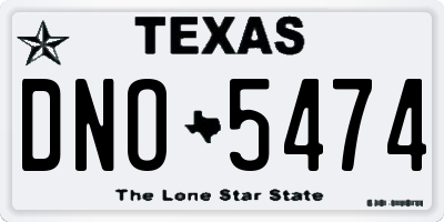 TX license plate DNO5474