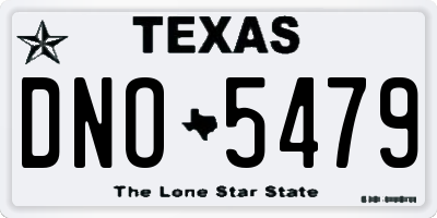 TX license plate DNO5479