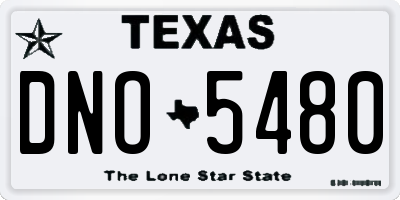 TX license plate DNO5480