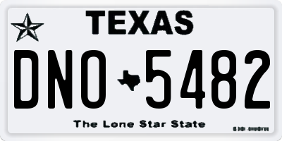 TX license plate DNO5482