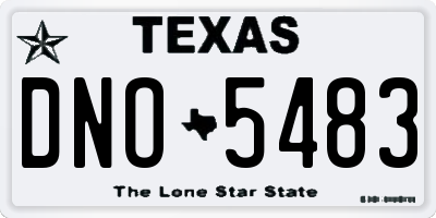 TX license plate DNO5483