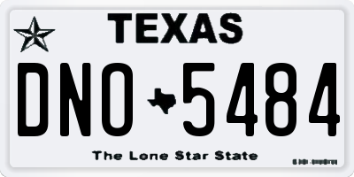 TX license plate DNO5484