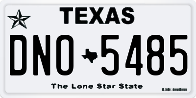TX license plate DNO5485