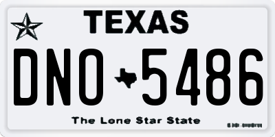 TX license plate DNO5486