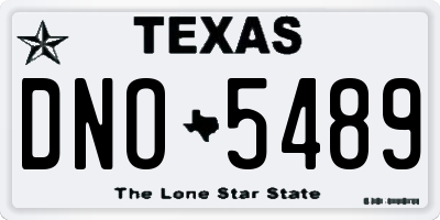 TX license plate DNO5489