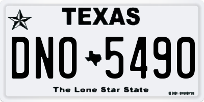 TX license plate DNO5490