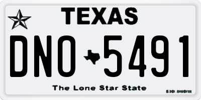 TX license plate DNO5491
