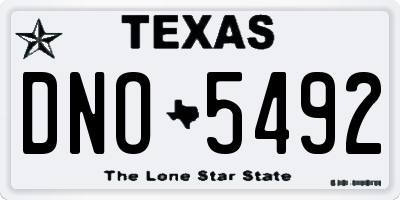 TX license plate DNO5492