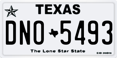 TX license plate DNO5493