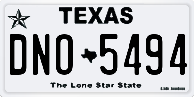 TX license plate DNO5494