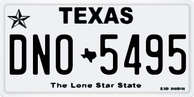 TX license plate DNO5495