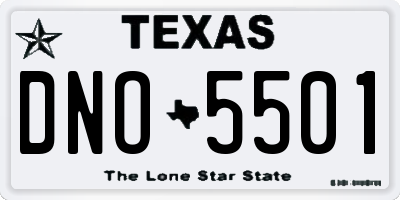 TX license plate DNO5501