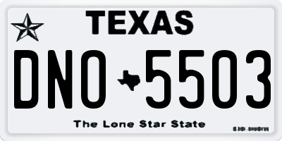 TX license plate DNO5503