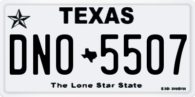 TX license plate DNO5507