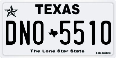 TX license plate DNO5510