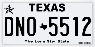 TX license plate DNO5512