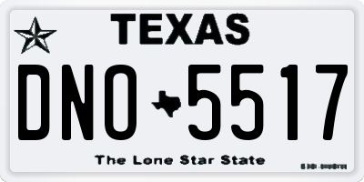 TX license plate DNO5517