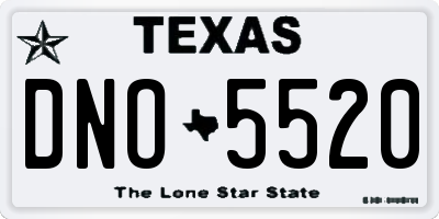 TX license plate DNO5520