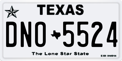 TX license plate DNO5524