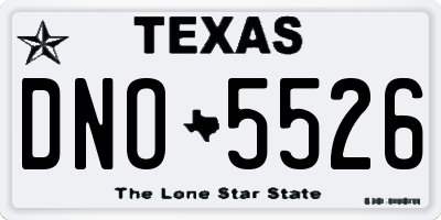 TX license plate DNO5526