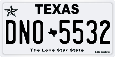 TX license plate DNO5532