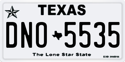 TX license plate DNO5535