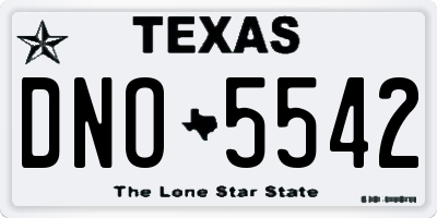 TX license plate DNO5542