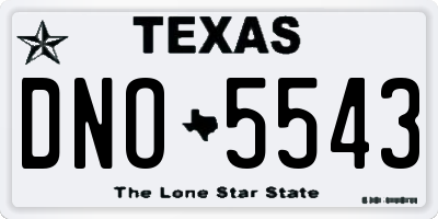 TX license plate DNO5543