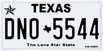 TX license plate DNO5544