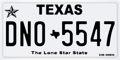 TX license plate DNO5547