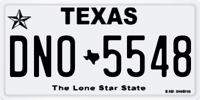 TX license plate DNO5548